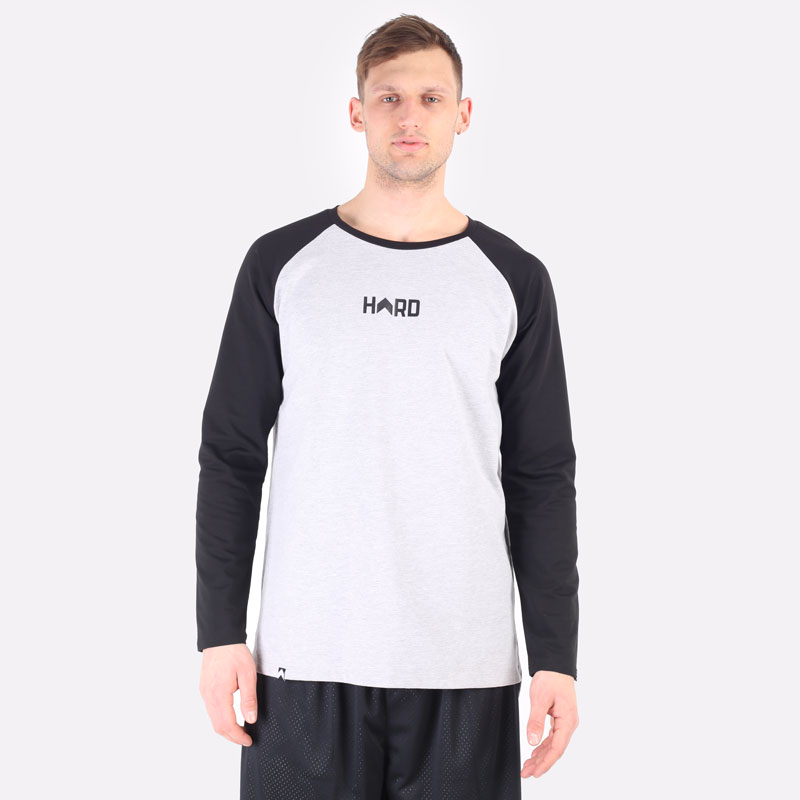 Мужская футболка Hard Logo Longsleeve (Hard grey*)  - цена, описание, фото 1